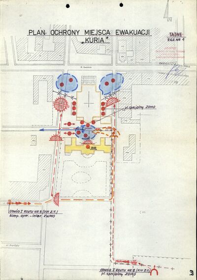 Plan ochrony miejsca ewakuacji „Kuria” (AIPN Ka 784/1, k. 159)