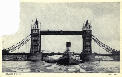 Londyn, Tower Bridge, 1948 r. (wyd. D. F &amp; S London; IPN Ka 03/917)