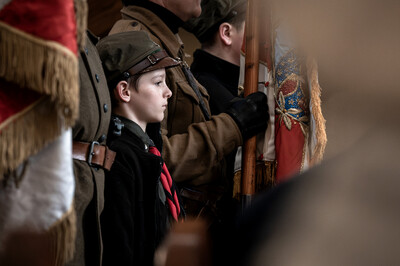 Pogrzeb śp. Władysława Guzdka ps. „Wilk” – Czechowice-Dziedzice, 21 marca 2024. Fot.: IPN K. Łojko