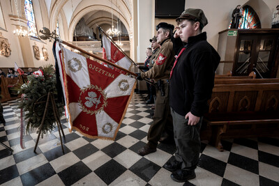 Pogrzeb śp. Władysława Guzdka ps. „Wilk” – Czechowice-Dziedzice, 21 marca 2024. Fot.: IPN K. Łojko