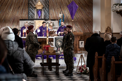 Pogrzeb śp. Władysława Guzdka ps. „Wilk” – Czechowice-Dziedzice, 21 marca 2024. Fot.: IPN K. Łojko