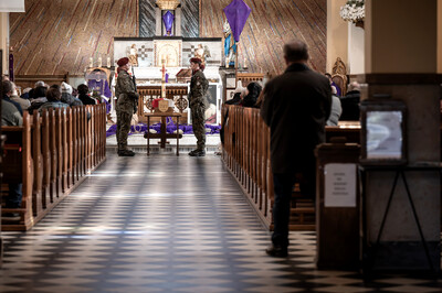 Pogrzeb śp. Władysława Guzdka ps. „Wilk” – Czechowice-Dziedzice, 21 marca 2024. Fot.: IPN K. Łojko