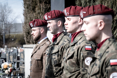 Pogrzeb śp. Władysława Guzdka ps. „Wilk” – Czechowice-Dziedzice, 21 marca 2024. Fot.: IPN K. Łojko