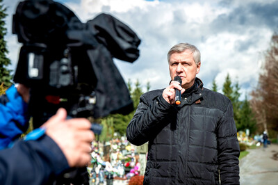 Instytut Pamięci Narodowej oddał hołd rodzinie Zimoniów z Rybnika - Rybnik, 25 marca 2024. Fot.: IPN K. Łojko