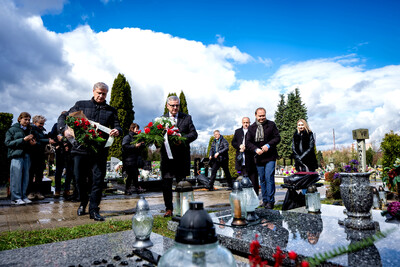 Instytut Pamięci Narodowej oddał hołd rodzinie Zimoniów z Rybnika - Rybnik, 25 marca 2024. Fot.: IPN K. Łojko