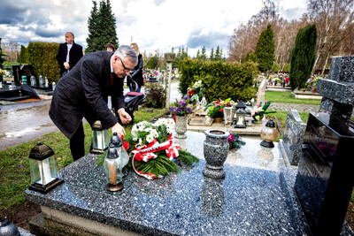 Instytut Pamięci Narodowej oddał hołd rodzinie Zimoniów z Rybnika - Rybnik, 25 marca 2024. Fot.: IPN K. Łojko