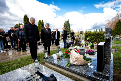 Instytut Pamięci Narodowej oddał hołd rodzinie Zimoniów z Rybnika - Rybnik, 25 marca 2024. Fot.: IPN K. Łojko