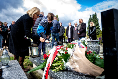Instytut Pamięci Narodowej oddał hołd rodzinie Zimoniów z Rybnika - Rybnik, 25 marca 2024. Fot.: IPN K. Łojko
