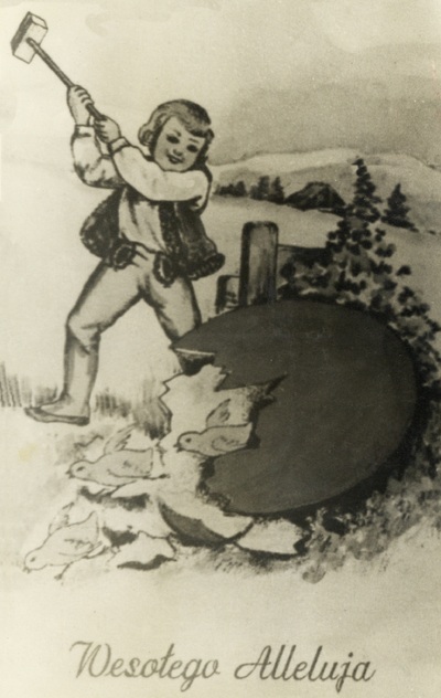 Pocztówka wysłana w 1951 r. (IPN Ka 04/1232)