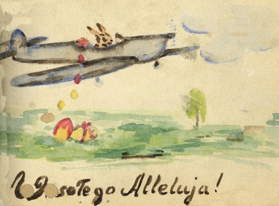 Pocztówka wykonana i wysłana przez członków nielegalnej antykomunistycznej organizacji młodzieżowej „Drużyny Chrobrego” z Dąbrowy Górniczej, 1948 r. (IPN Ka 08/2016, t. 2)