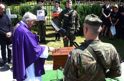 Wadowice. Uroczystości pogrzebowe Mariana Misiaka, Żołnierza Wyklętego. Fot. Janusz Ślęzak (IPN)