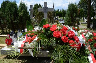 Wadowice. Uroczystości pogrzebowe Mariana Misiaka, Żołnierza Wyklętego. Fot. Janusz Ślęzak (IPN)