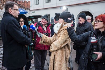 Odsłonięcie tablicy upamiętniającej ofiary operacji polskiej NKWD – Kraków, 8 stycznia 2018. Fot. Sławomir Kasper #7