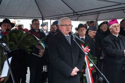 Odsłonięcie tablicy upamiętniającej ofiary operacji polskiej NKWD – Kraków, 8 stycznia 2018. Fot. Sławomir Kasper #10