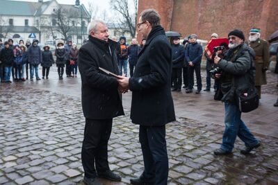 Odsłonięcie tablicy upamiętniającej ofiary operacji polskiej NKWD – Kraków, 8 stycznia 2018. Fot. Sławomir Kasper #16