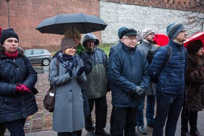 Odsłonięcie tablicy upamiętniającej ofiary operacji polskiej NKWD – Kraków, 8 stycznia 2018. Fot. Sławomir Kasper #22