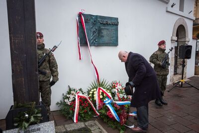 Odsłonięcie tablicy upamiętniającej ofiary operacji polskiej NKWD – Kraków, 8 stycznia 2018. Fot. Sławomir Kasper #29