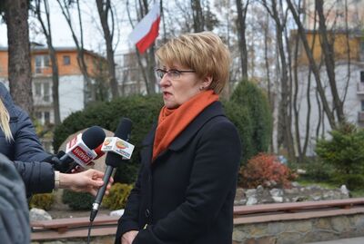 Dąb Niepodległości „Józef Piłsudski” zasadzony przed budynkiem VII LO w Kielcach