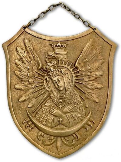 Ryngraf z Matką Boską Ostrobramską używany przez wielu żołnierzy AK na Wileńszczyźnie