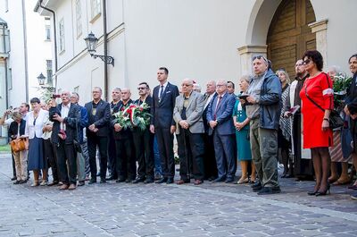 Kraków, 14 września 2019. Odsłonięcie tablicy pamięci ks. Władysława Gurgacza oraz Stefana Balickiego i Stanisława Szajny