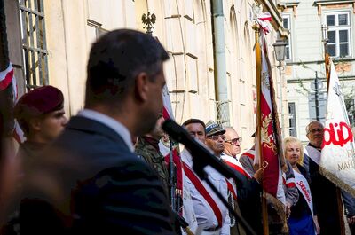 Kraków, 14 września 2019. Odsłonięcie tablicy pamięci ks. Władysława Gurgacza oraz Stefana Balickiego i Stanisława Szajny