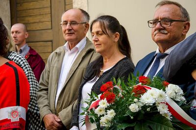 Kraków, 14 września 2019. Odsłonięcie tablicy pamięci ks. Władysława Gurgacza oraz Stefana Balickiego i Stanisława Szajny