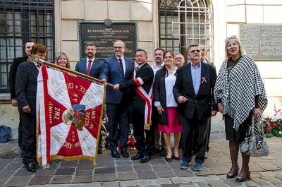 Kraków, 14 września 2019. Odsłonięcie tablicy pamięci ks. Władysława Gurgacza oraz Stefana Balickiego i Stanisława Szajny