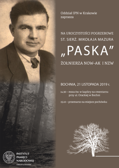 Pogrzeb Mikołaja Mazura ps. „Pasek” – Bochnia, 21 listopada 2019