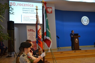 10 lutego 2020. Uroczystości Sybiraków w auli Uniwersytetu Pedagogicznego w Krakowie. Fot. Janusz Ślęzak (IPN)