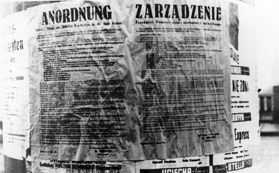 Zarządzenie szefa dystryktu krakowskiego Otto Wächtera o utworzeniu dla ludności żydowskiej getta w Podgórzu