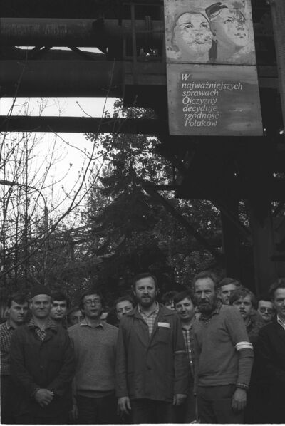 Strajk w Hucie im. Lenina, wiosna 1988 r. Fot. Andrzej Stawiarski