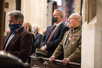 Uroczystość upamiętniająca martyrologię Polaków, więźniów niemieckich obozów koncentracyjnych Ravensbrück, Sachsenhausen i Dachau – Kraków, 30 kwietnia 2020. (fot. Agnieszka Masłowska IPN)