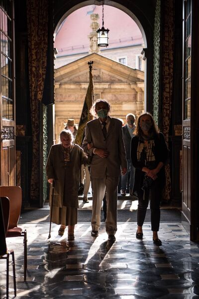 Uroczystość upamiętniająca martyrologię Polaków, więźniów niemieckich obozów koncentracyjnych Ravensbrück, Sachsenhausen i Dachau – Kraków, 30 kwietnia 2020. (fot. Agnieszka Masłowska IPN)