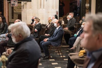 Uroczystość upamiętniająca martyrologię Polaków, więźniów niemieckich obozów koncentracyjnych Ravensbrück, Sachsenhausen i Dachau – Kraków, 30 kwietnia 2020. (fot. Agnieszka Masłowska IPN)