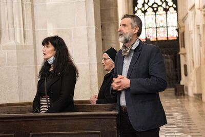 Uroczystość upamiętniająca martyrologię Polaków, więźniów niemieckich obozów koncentracyjnych Ravensbrück, Sachsenhausen i Dachau – Kraków, 30 kwietnia 2020. (fot. Agnieszka Masłowska IPN)