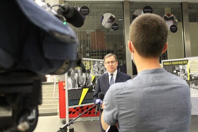 Odsłonięcie wystawy „NZS – pokolenia przemian 1980-2020” na Dworcu Głównym w Krakowie fot. Żaneta Wierzgacz