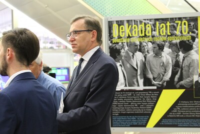 Odsłonięcie wystawy „NZS – pokolenia przemian 1980-2020” na Dworcu Głównym w Krakowie fot. Żaneta Wierzgacz