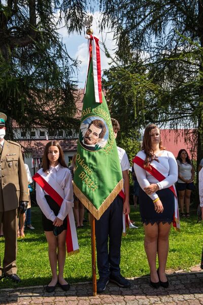 Odsłonięcie tablicy pamięci ofiar zbrodni katyńskiej – Skomielna Biała, 13 września 2020. Fot. Agnieszka Masłowska IPN