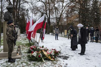 10.12.2020. Krakowska uroczystość w przeddzień rocznicy śmierci gen. Maczka. Fot. Agnieszka Masłowska (IPN)