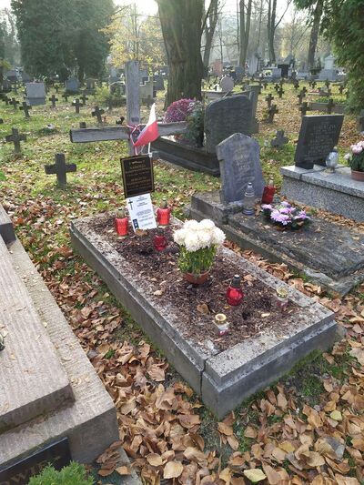 Grób ppłk. Radziwanowskiego przed remontem