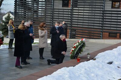 22.01.2021. Wizyta wiceprezesa IPN dr. Mateusza Szpytmy w Mauzoleum Martyrologii Wsi Polskich w Michniowie. Fot. Katarzyna Pronobis (IPN)