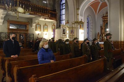 22.02.2021, Ostrowsko, Waksmund. Uroczystości w 74. rocznicę śmierci mjr. Józefa Kurasia „Ognia”. Fot. Janusz Ślęzak (IPN)