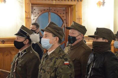 22.02.2021, Ostrowsko, Waksmund. Uroczystości w 74. rocznicę śmierci mjr. Józefa Kurasia „Ognia”. Fot. Janusz Ślęzak (IPN)