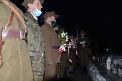 22.02.2021, Ostrowsko, Waksmund. Uroczystości w 74. rocznicę śmierci mjr. Józefa Kurasia „Ognia”. Fot. Janusz Ślęzak (IPN)