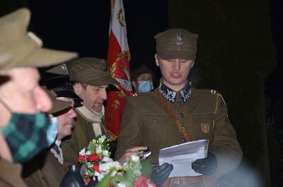 22.02.2021, Ostrowsko, Waksmund. Uroczystości w 74. rocznicę śmierci mjr. Józefa Kurasia „Ognia”. Fot. Janusz Ślęzak (IPN)