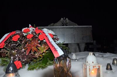 22.02.2021, Ostrowsko, Waksmund. Uroczystości w 74. rocznicę śmierci mjr. Józefa Kurasia „Ognia”. Fot. Janusz Ślęzak (IPN)