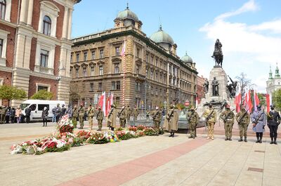 Trzeciomajowe uroczystości 2021 w Krakowie. Fot. Janusz Ślęzak (IPN)