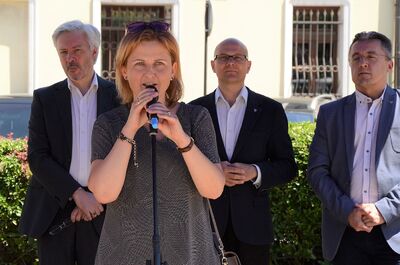 Nowy Sącz, 15.06.2021. Otwarcie wystawy „Gorzki pokój. Traktat ryski 1921”. Fot. Janusz Ślęzak (IPN)