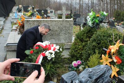 Jachówka. Grób Franciszka Dudonia, partyzanta podziemia niepodległościowego. Fot. Maria Konieczna (IPN)