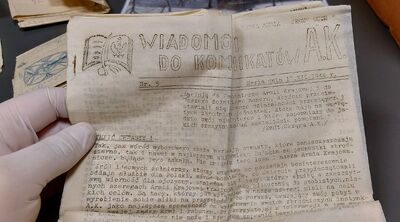 Odnalezione w Olkuszu archiwum 116 pp AK. Fot. IPN